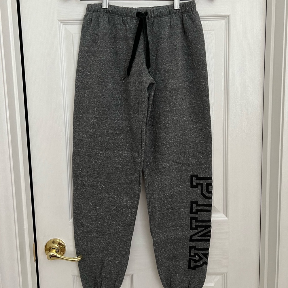PINK grey logo sweatpants